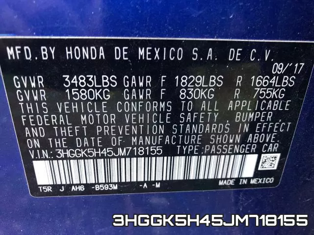 3HGGK5H45JM718155 фото 2
