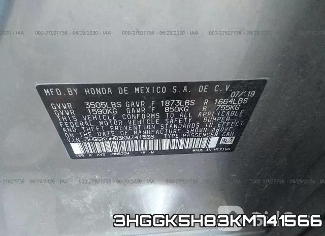 3HGGK5H83KM741566 фото 10
