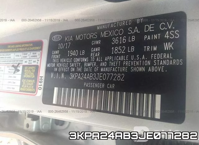 3KPA24AB3JE077282 фото 10