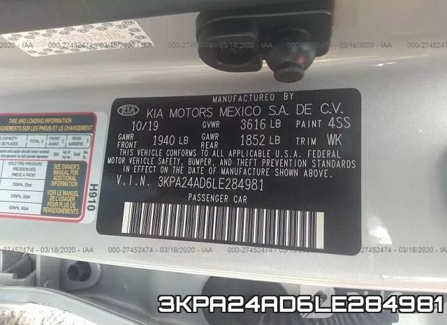 3KPA24AD6LE284981 фото 10