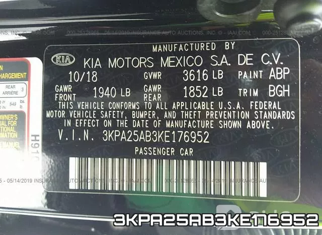 3KPA25AB3KE176952 фото 10