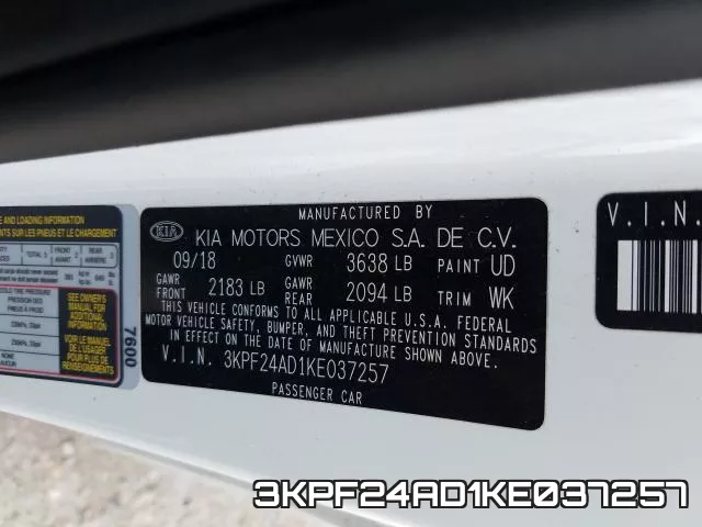 3KPF24AD1KE037257 фото 2