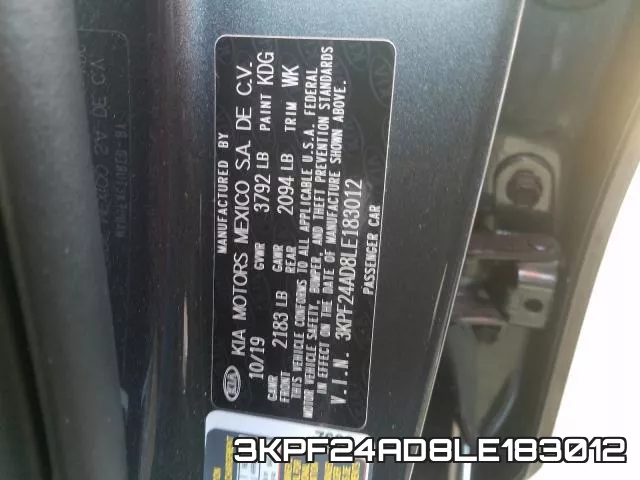 3KPF24AD8LE183012 фото 2