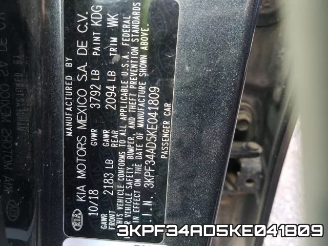 3KPF34AD5KE041809 фото 2