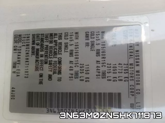 3N63M0ZN5HK711873 фото 2