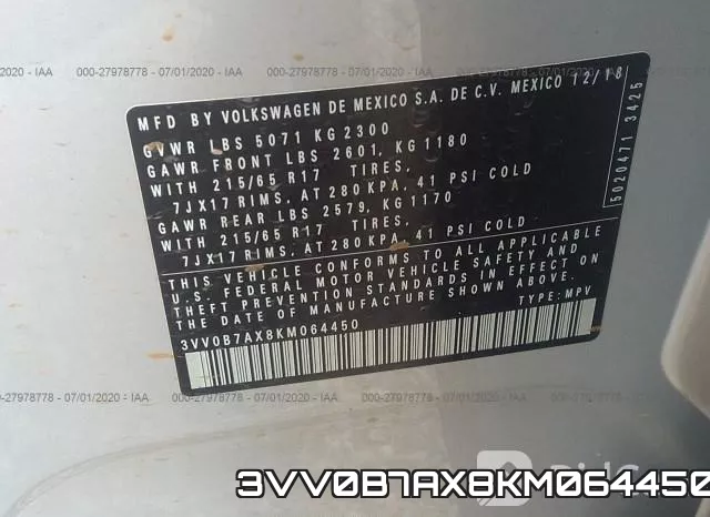 3VV0B7AX8KM064450 фото 10