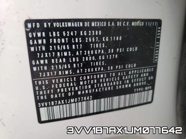 3VV1B7AX1JM077642 фото 2