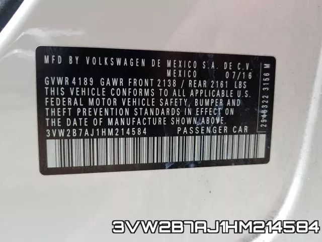 3VW2B7AJ1HM214584 фото 2