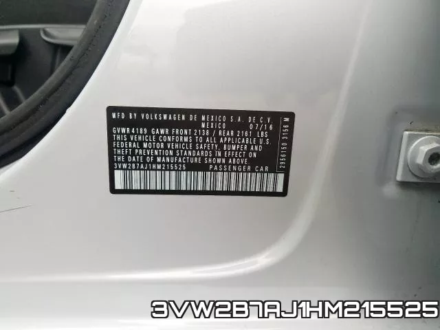 3VW2B7AJ1HM215525 фото 2