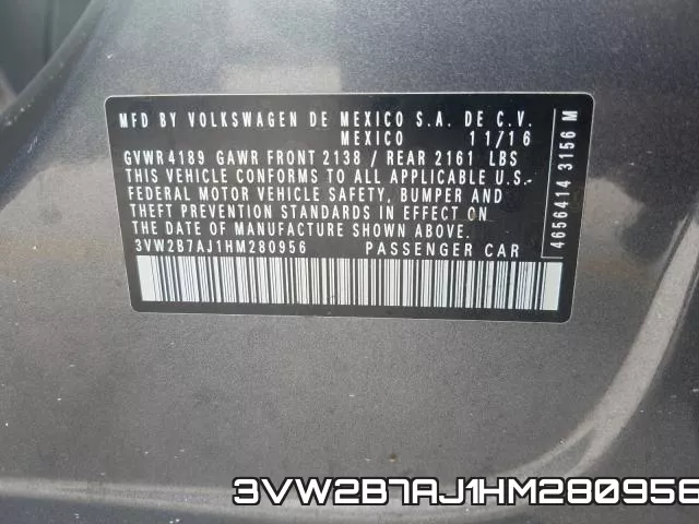 3VW2B7AJ1HM280956 фото 2