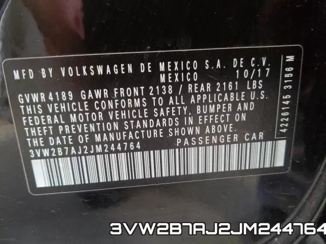 3VW2B7AJ2JM244764 фото 2