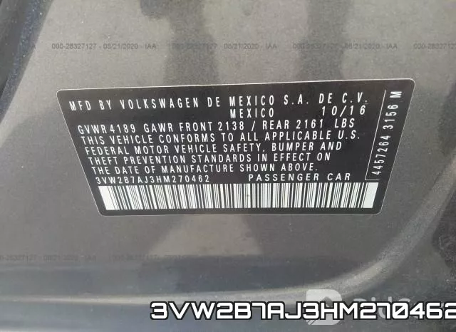 3VW2B7AJ3HM270462 фото 10