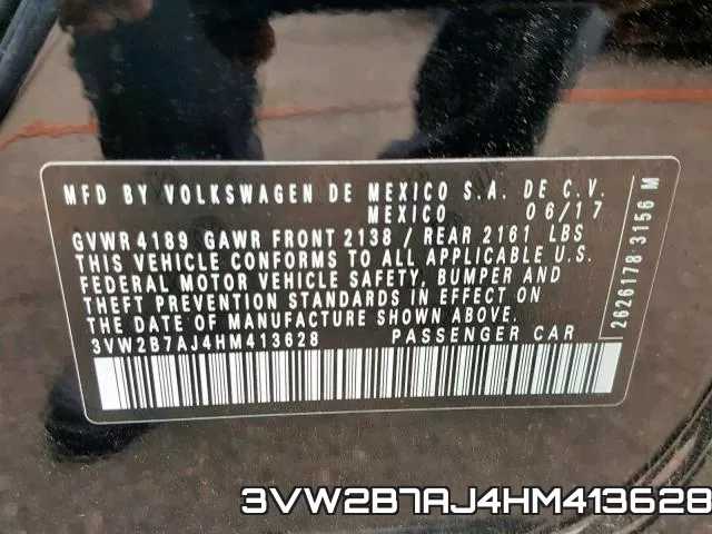 3VW2B7AJ4HM413628 фото 2