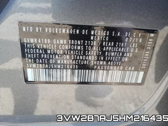 3VW2B7AJ5HM216435 фото 2