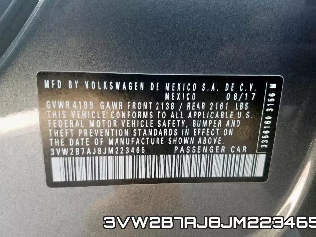 3VW2B7AJ8JM223465 фото 2