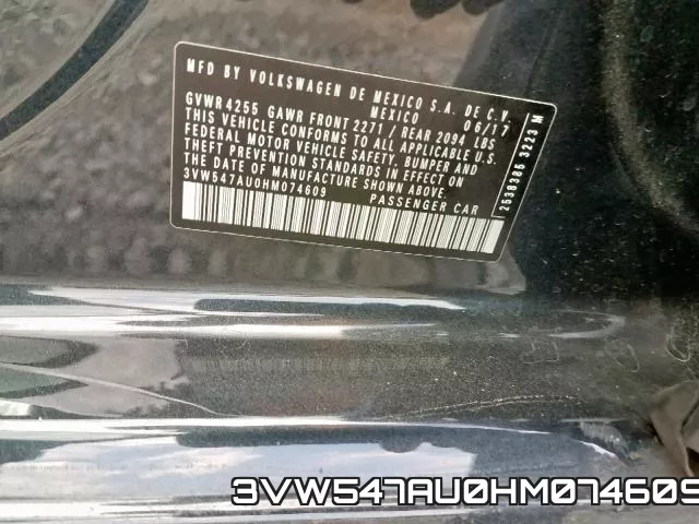 3VW547AU0HM074609 фото 2