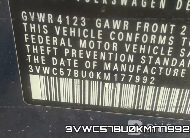 3VWC57BU0KM177992 фото 10