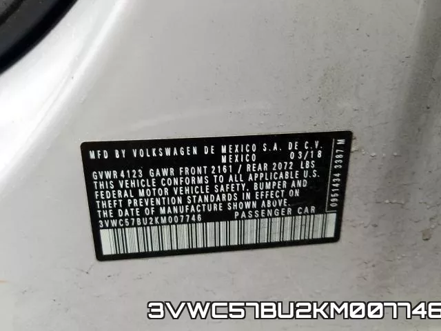 3VWC57BU2KM007746 фото 2