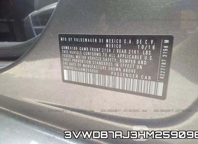 3VWDB7AJ3HM259096 фото 10