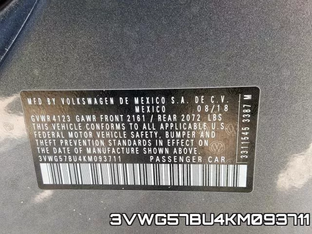 3VWG57BU4KM093711 фото 2