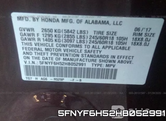 5FNYF6H52HB052991 фото 10