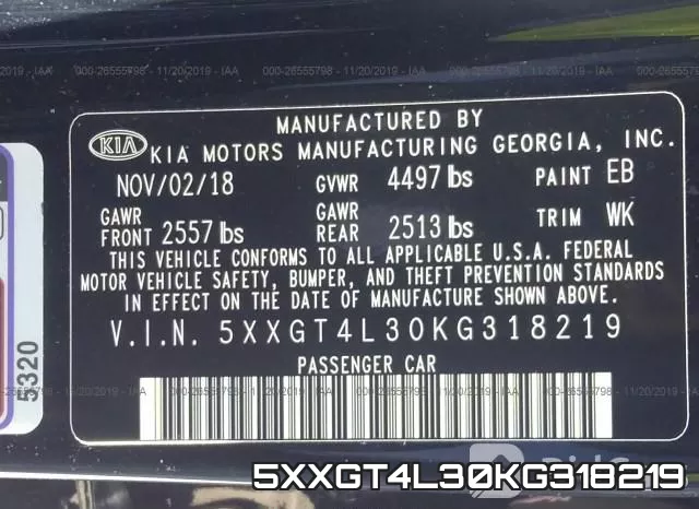 5XXGT4L30KG318219 фото 10
