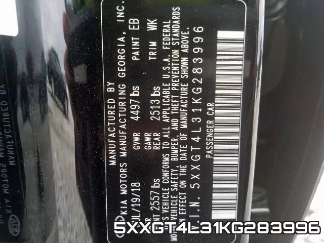 5XXGT4L31KG283996 фото 2