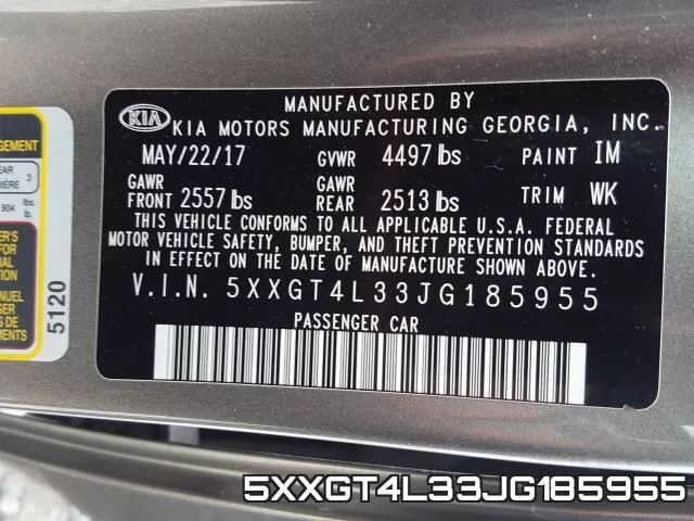 5XXGT4L33JG185955 фото 2