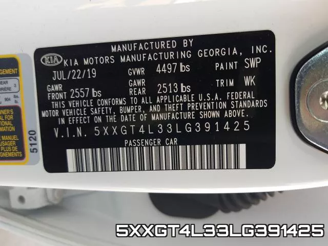 5XXGT4L33LG391425 фото 2