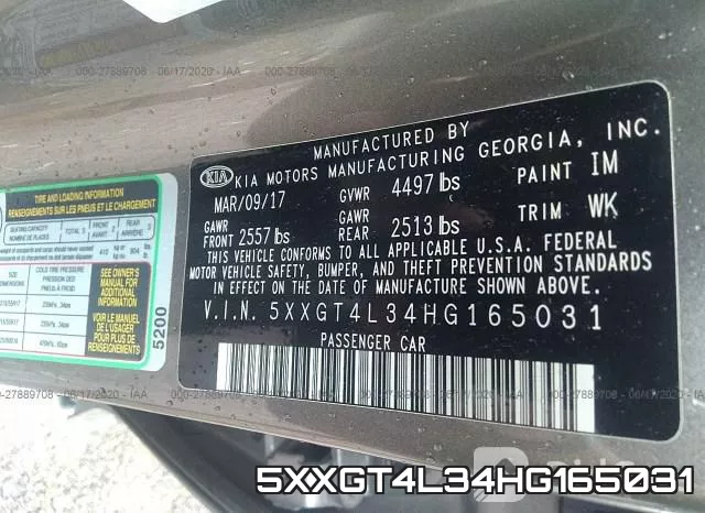 5XXGT4L34HG165031 фото 10