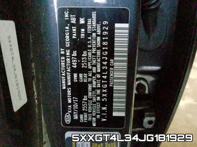 5XXGT4L34JG181929 фото 2