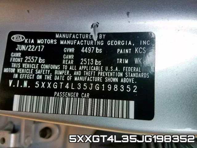 5XXGT4L35JG198352 фото 2