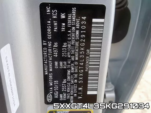 5XXGT4L35KG291034 фото 2