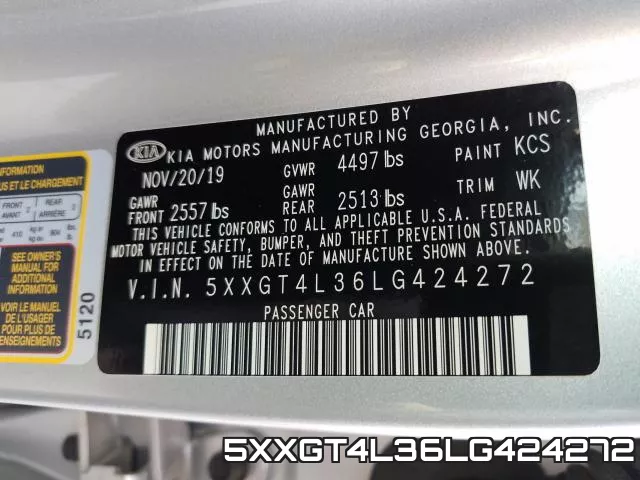 5XXGT4L36LG424272 фото 2