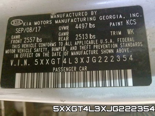 5XXGT4L3XJG222354 фото 2