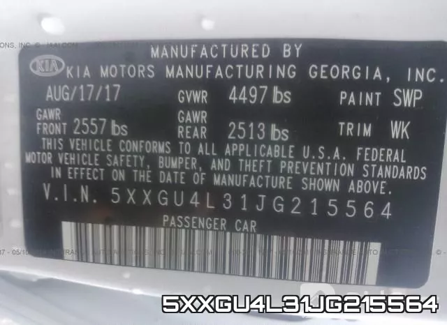 5XXGU4L31JG215564 фото 10