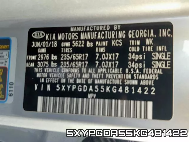 5XYPGDA55KG481422 фото 2