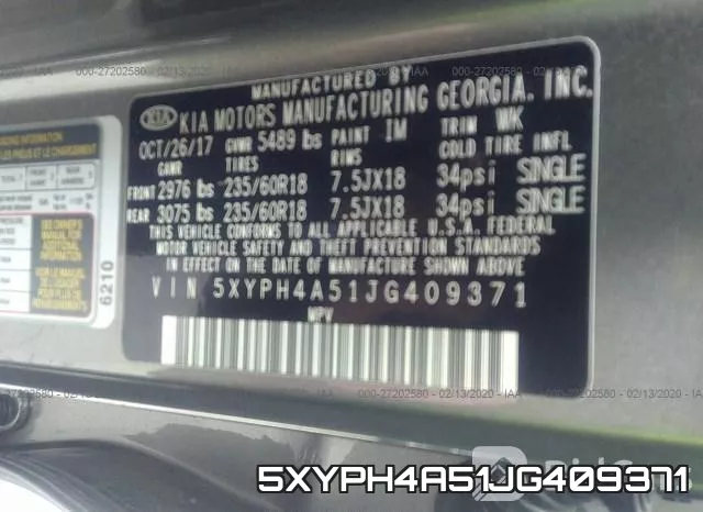 5XYPH4A51JG409371 фото 10