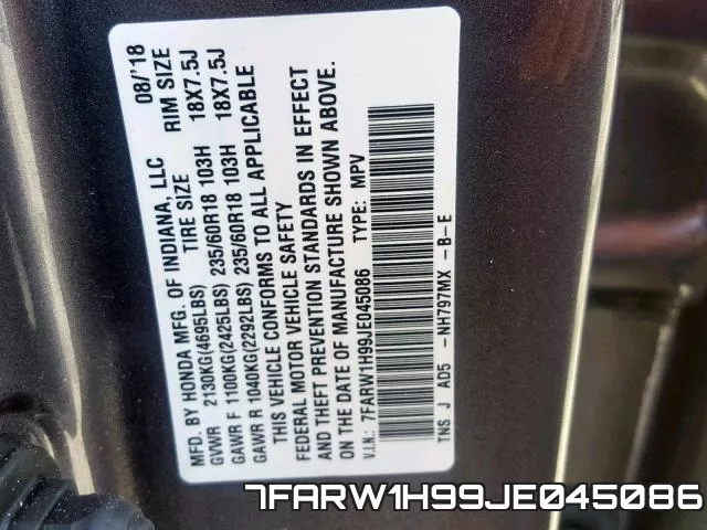 7FARW1H99JE045086 фото 2
