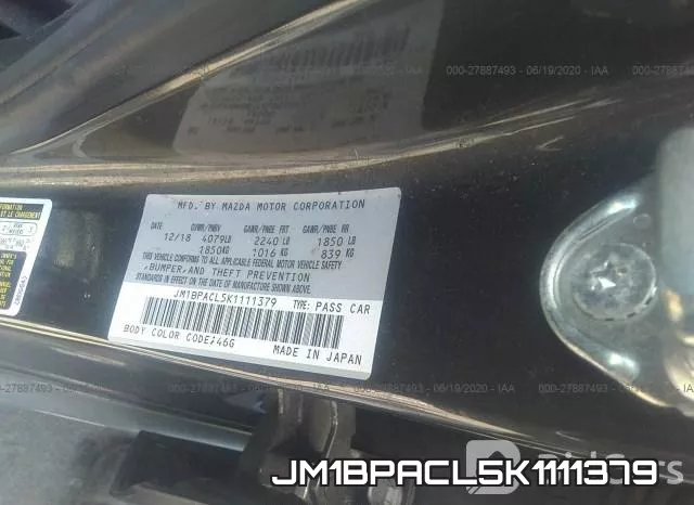 JM1BPACL5K1111379 фото 10