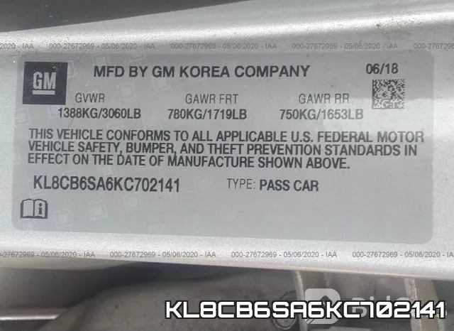 KL8CB6SA6KC702141 фото 10