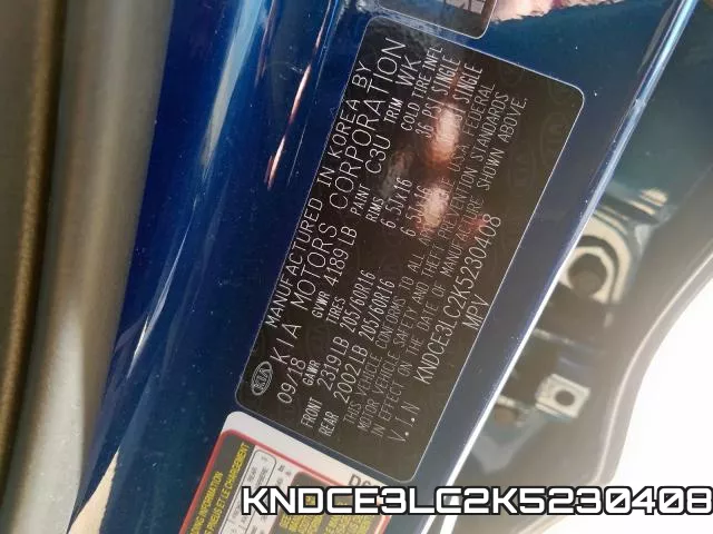 KNDCE3LC2K5230408 фото 2