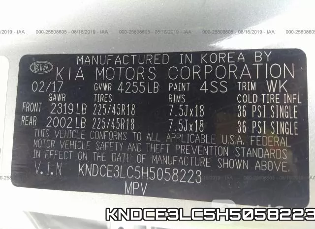 KNDCE3LC5H5058223 фото 10