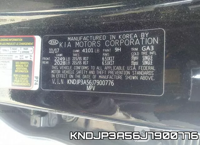 KNDJP3A56J7900776 фото 10