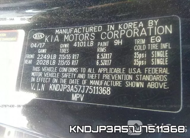 KNDJP3A57J7511368 фото 10