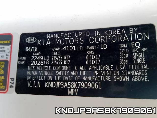 KNDJP3A58K7909061 фото 2