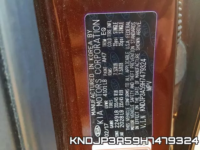 KNDJP3A59H7479324 фото 2