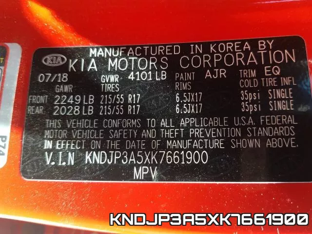 KNDJP3A5XK7661900 фото 2