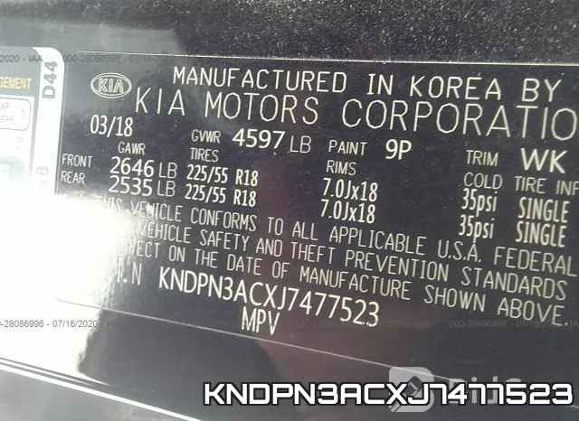 KNDPN3ACXJ7477523 фото 10