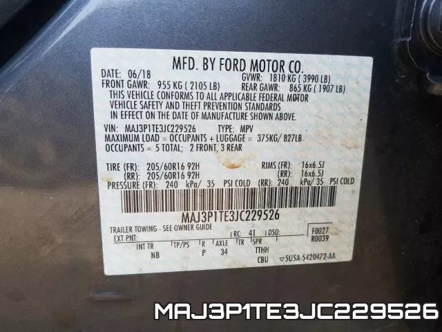 MAJ3P1TE3JC229526 фото 2